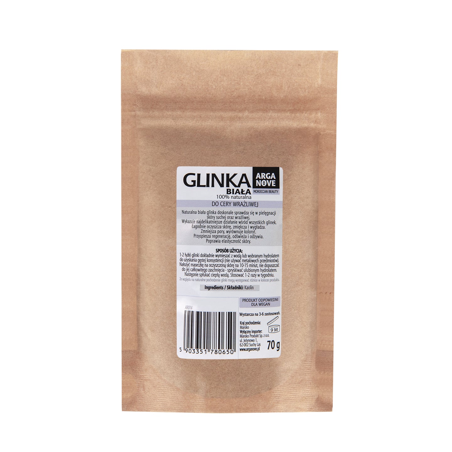 kaolin, glinka porcelanowa do twarzy