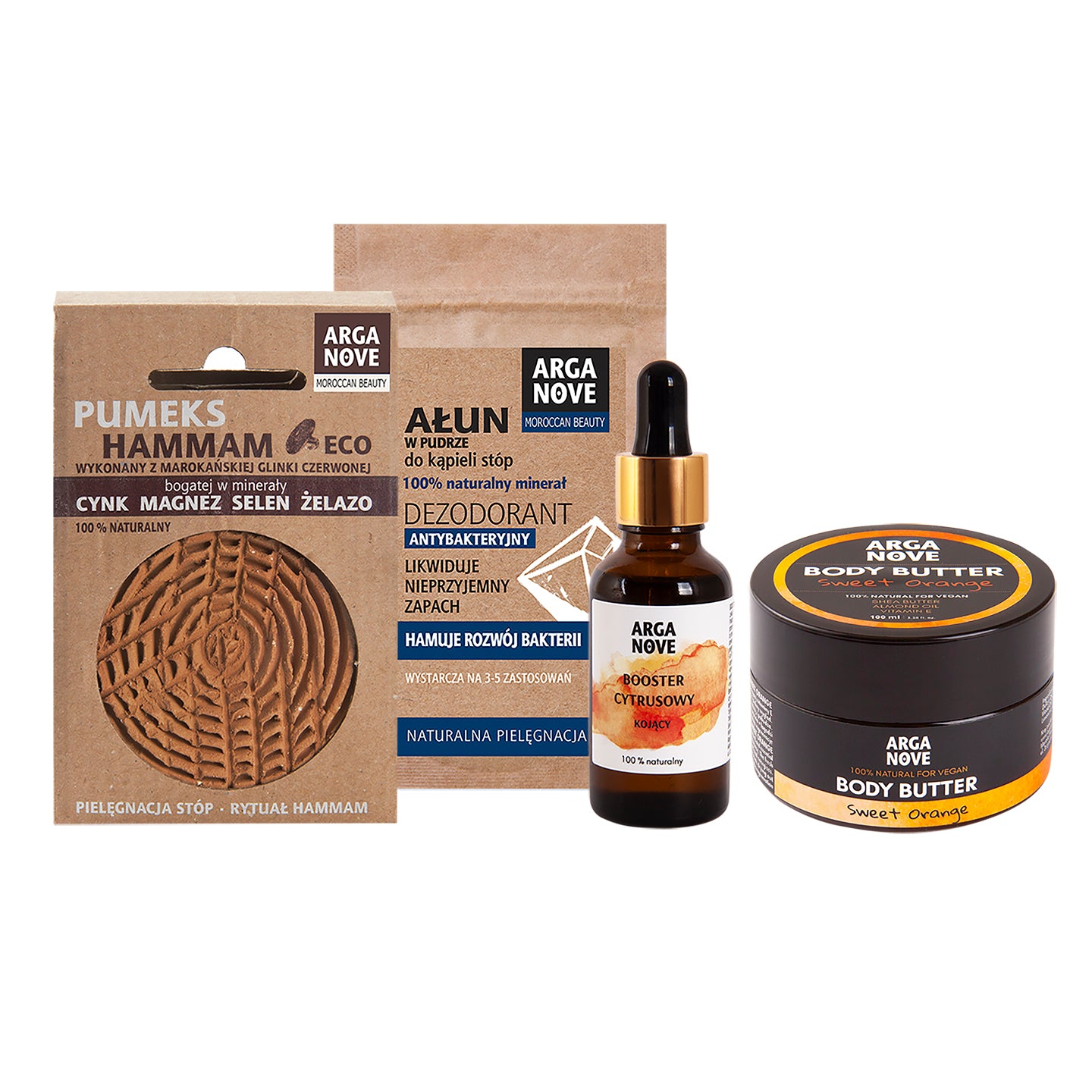 Zestaw naturalnych kosmetyków do pielęgnacji stóp - wygładzający